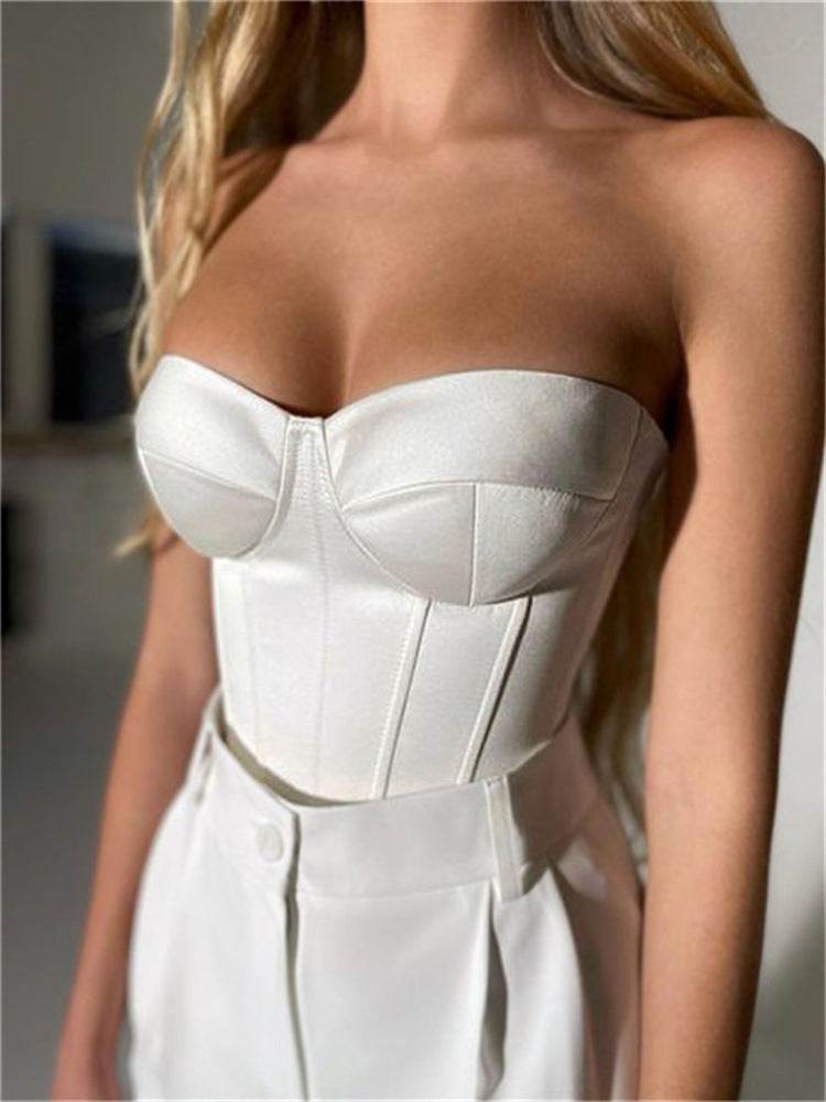 Solid Color Slim Tube Top - Luxevoix
