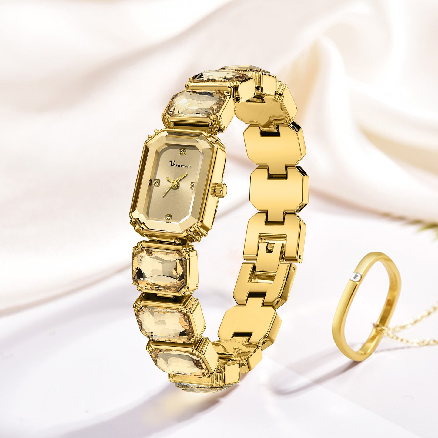 Orologio Donna Quadrato Elegante in Acciaio e Diamante