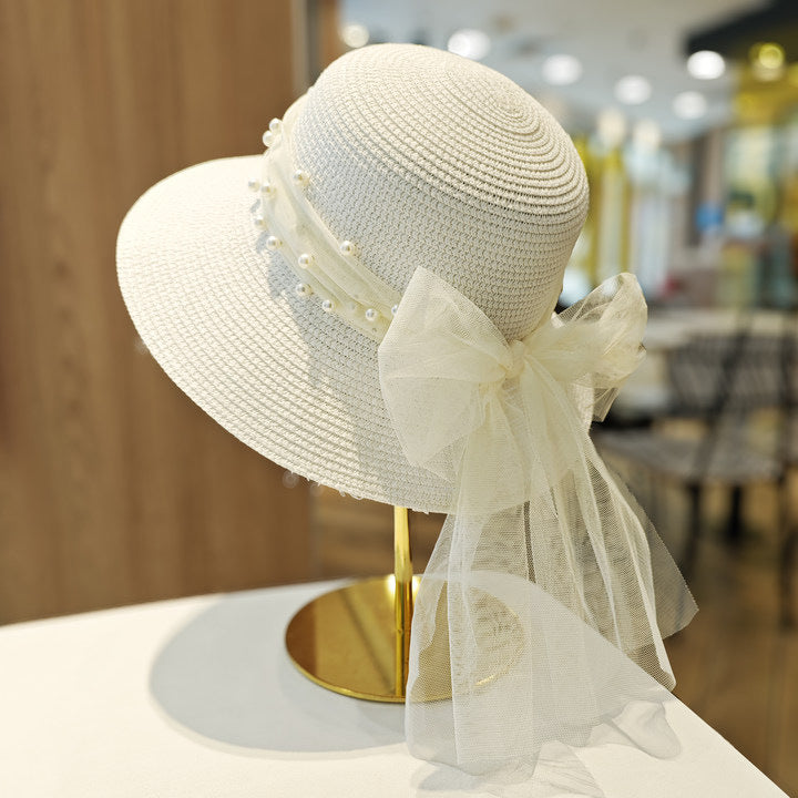 Cappello Sole Pizzo e Perle