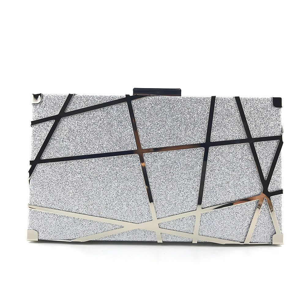 Clutch Luxury Oro Glitter Catena
