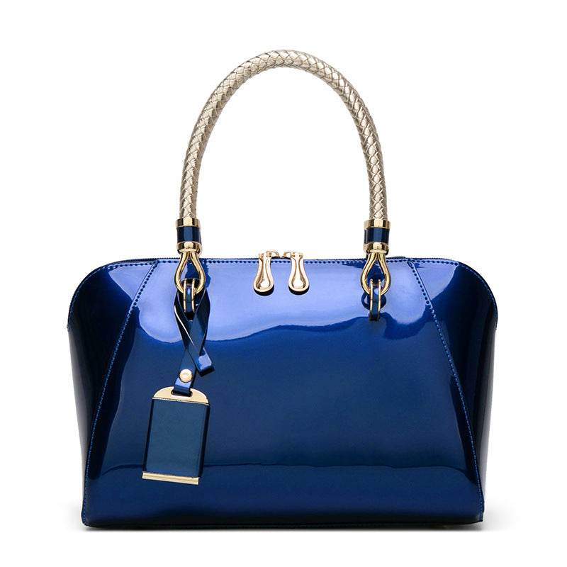Shiny Leather Handbag - Luxevoix