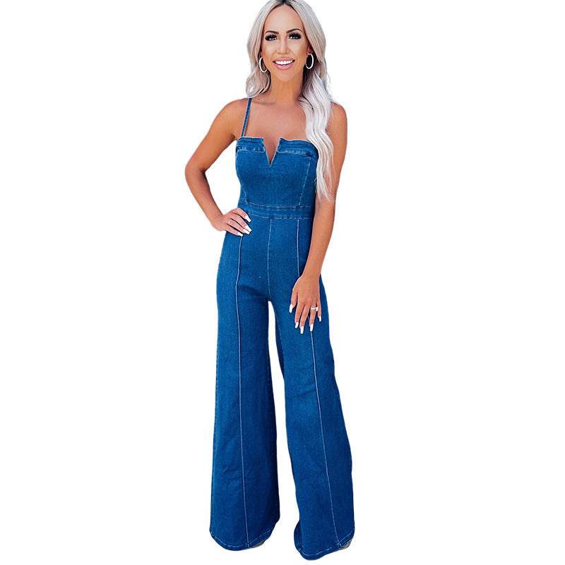 Women Denim Jumpsuit - Luxevoix