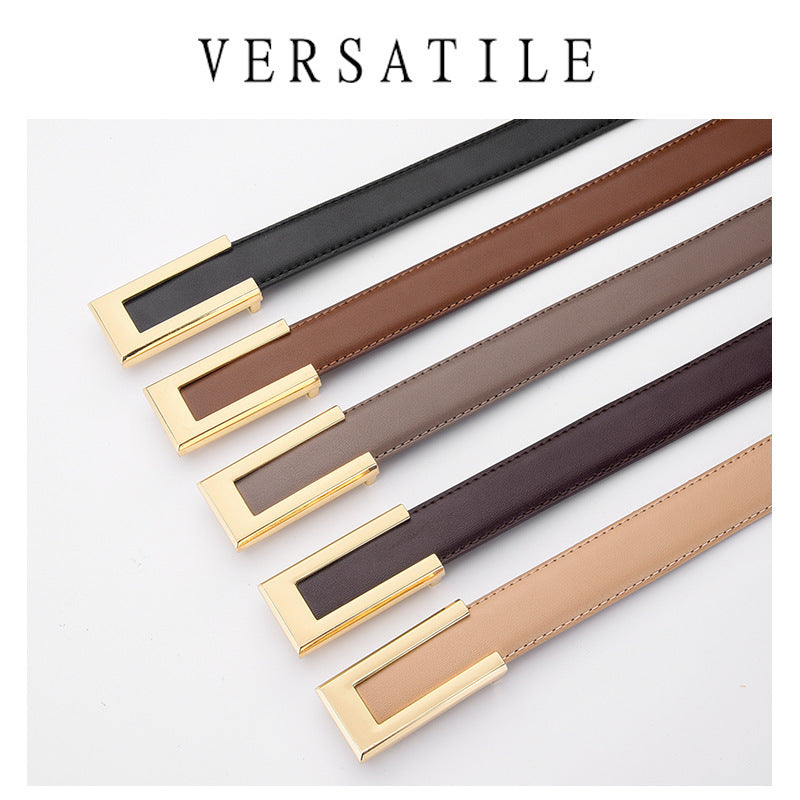 Cintura Pelle Nera Sottile