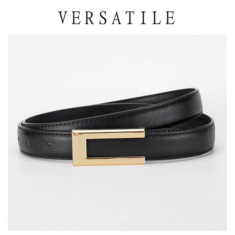 Cintura Pelle Nera Sottile