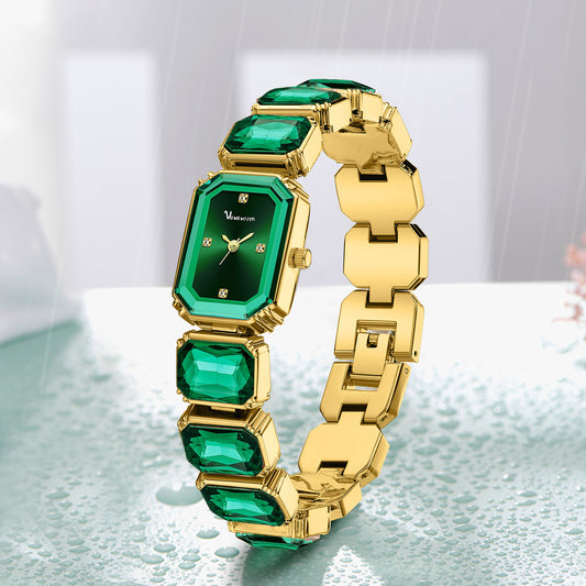 Orologio Donna Quadrato Elegante in Acciaio e Diamante