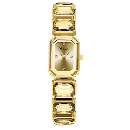 Orologio Donna Quadrato Elegante in Acciaio e Diamante