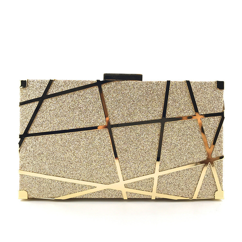 Clutch Luxury Oro Glitter Catena