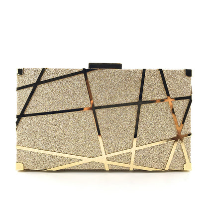 Clutch Luxury Oro Glitter Catena