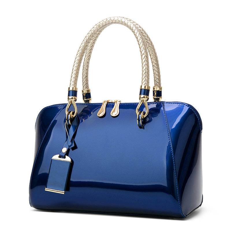 Shiny Leather Handbag - Luxevoix