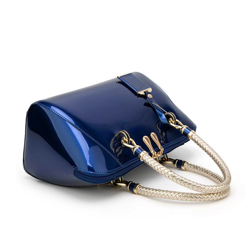 Shiny Leather Handbag - Luxevoix