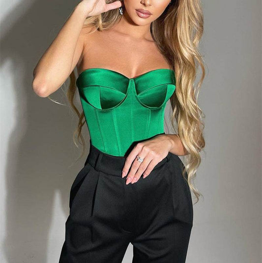 Solid Color Slim Tube Top - Luxevoix