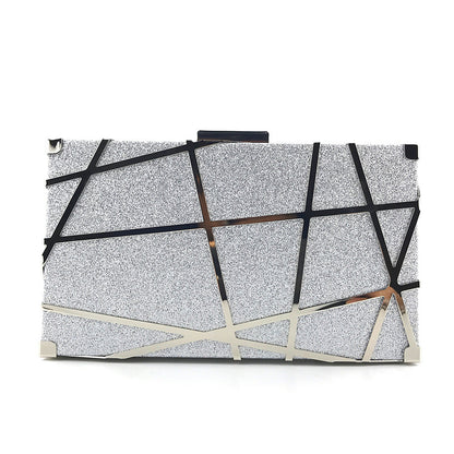 Clutch Luxury Oro Glitter Catena