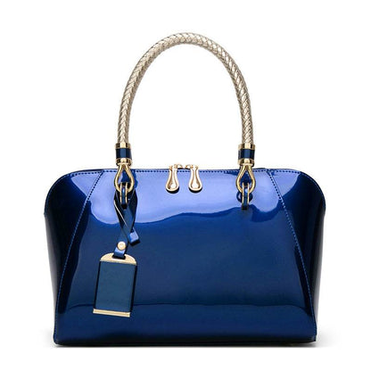 Shiny Leather Handbag - Luxevoix
