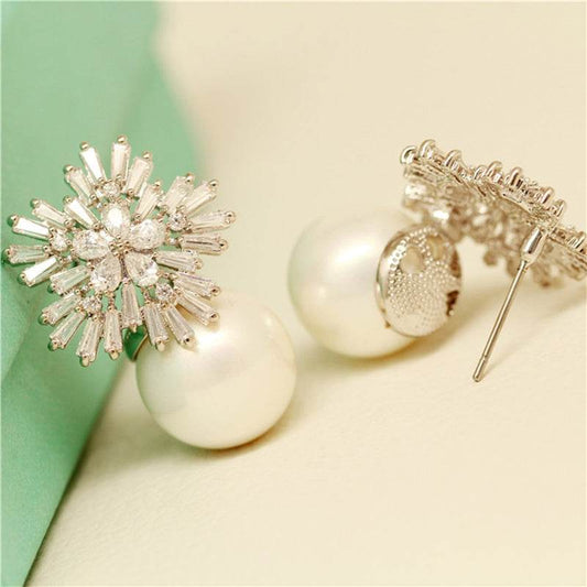 Crystal Pearl Earrings - Luxevoix